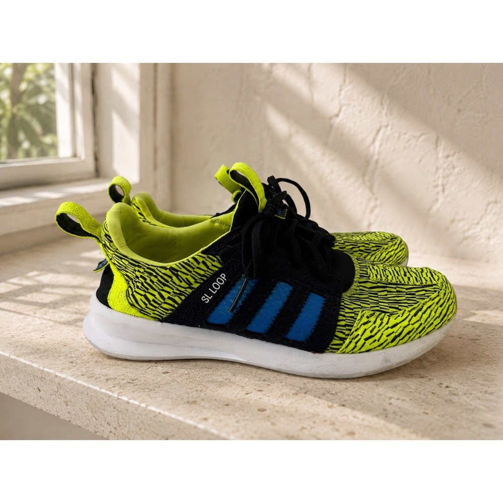Adidas SL Loop Runner Solar Yellow Black Blue S84429 Mens 10 Sneaker